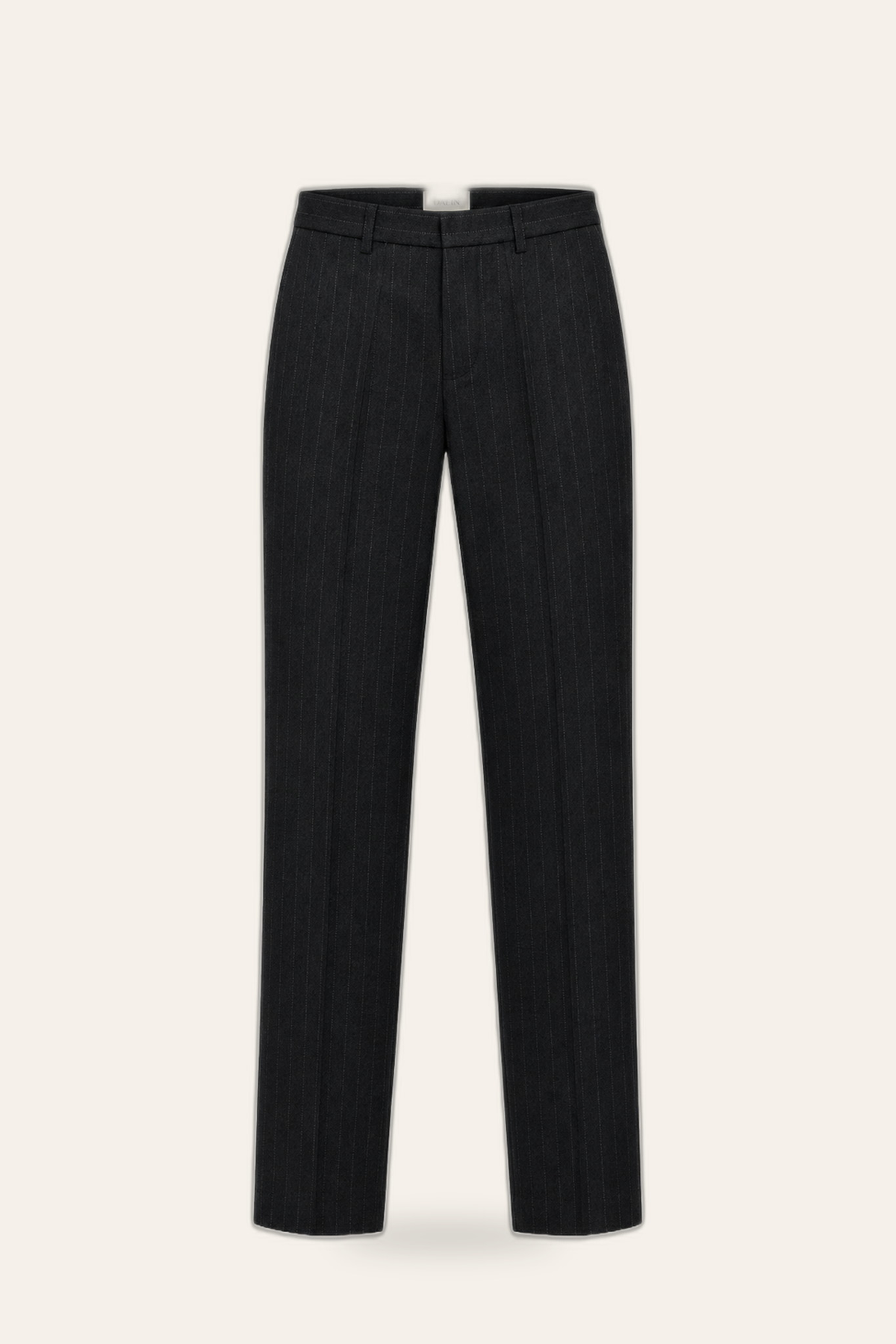 Tailored pinstripe trousers, ghost mannequin — DAÉIN